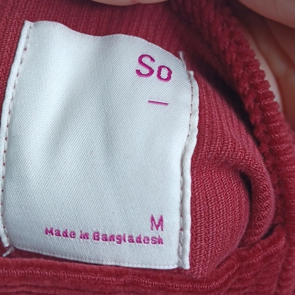 SO Cotton Button Strap Pinafore Dress, Rust - Picture 5 of 8